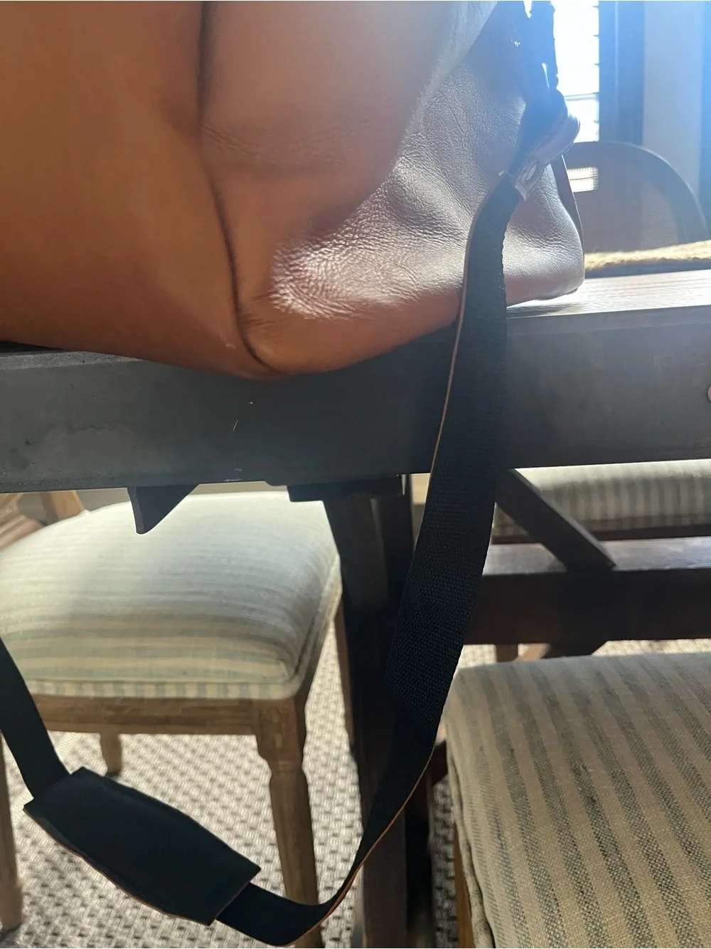 Winston Collection Tan Leather Weekend Duffle Bag